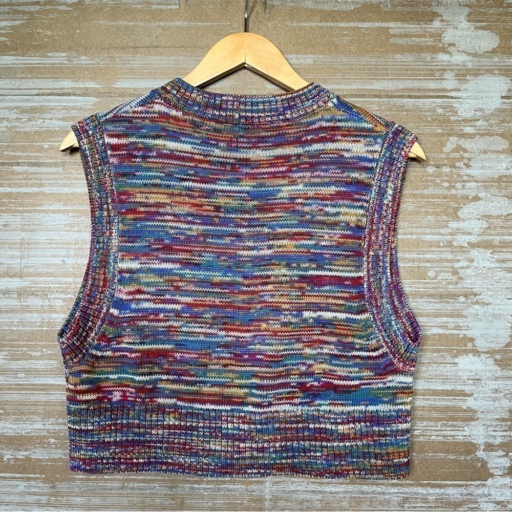 TNA Aritzia The Marcy Vest Multicolor Marled Preppy Career Classic Womens XS - Picture 4 of 9